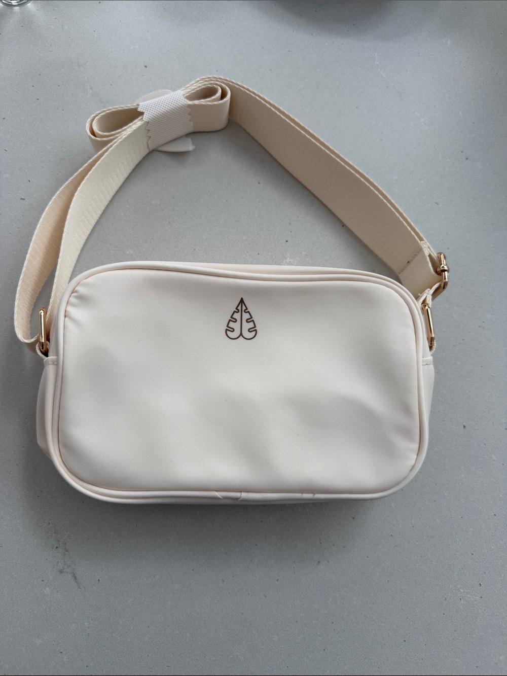 Biossance Cream Crossbody Bag with Adjustable Strap